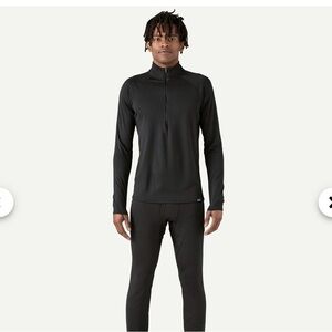 Patagonia Men’s Capilene Base Layer Quarter Zip Black Size Medium